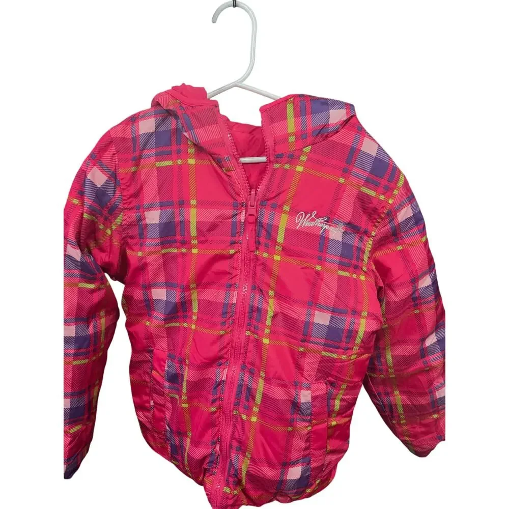 Pink Plaid Puffer Jacket - Weatherproof - S
